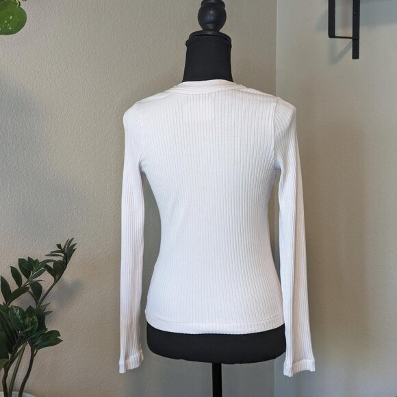 Citizens of Humanity Ava Light Pink Wide Ribbed Button Organic‎ Cotton Cardigan - Picture 2 of 8